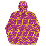 Hearts & Question Marks Purple Men’s windbreaker