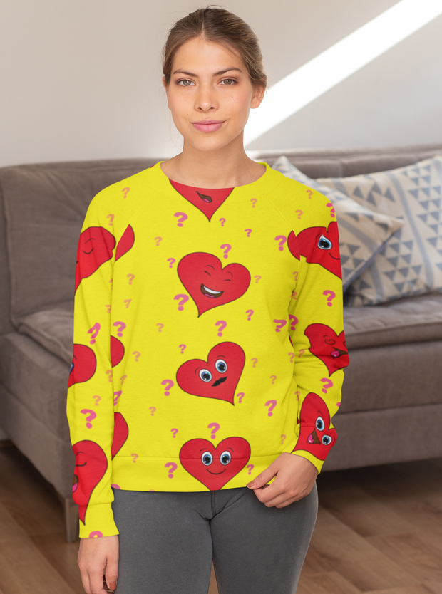 Heart With Yellow Background Women's Sweatshirt