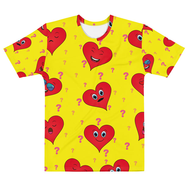 Heart With Yellow Background Men's T-shirt