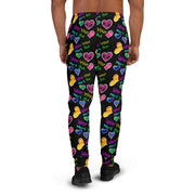 hearts with black background Men's Joggers