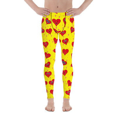Heart With Yellow Background Men's Leggings