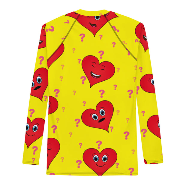 Heart With Yellow Backgroung Men's Long Sleeves