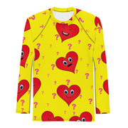 Heart With Yellow Backgroung Men's Long Sleeves