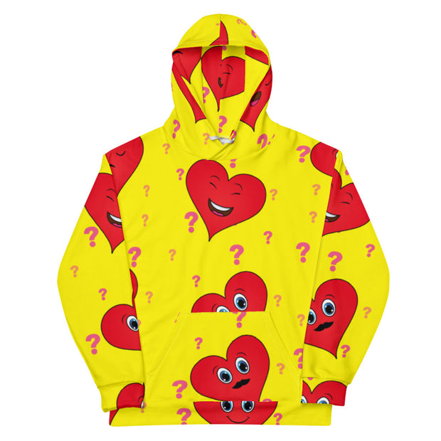 Heart With Yellow Background Women's Hoodie