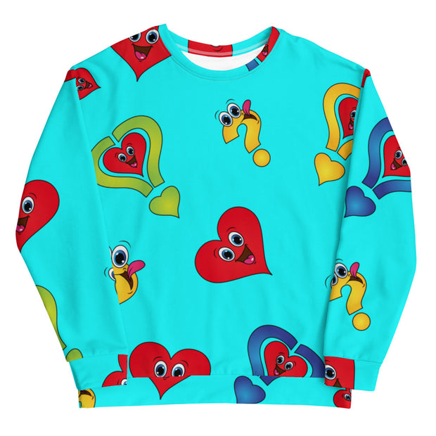 Sky Blue Heart Design Men's Sweatshirt