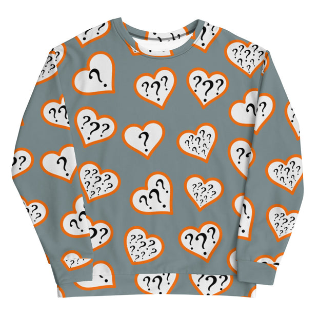 Love Question Mark Grey Men's Sweatshirt