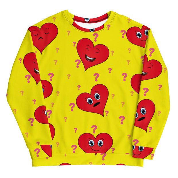 Heart With Yellow Background Women's Sweatshirt