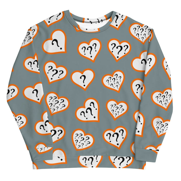 Love Question Mark Grey Women's Sweatshirt