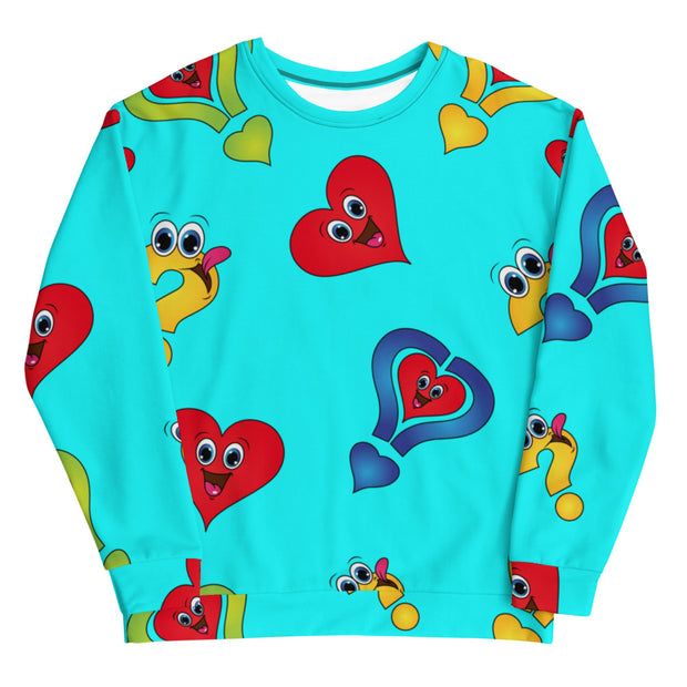 Sky Blue Heart Design Women's Sweatshirt
