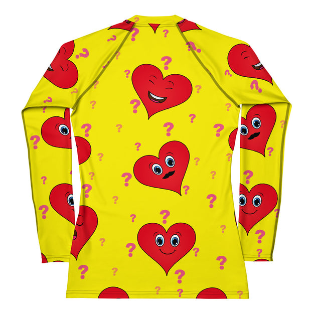 Heart With Yellow Background Women's Long Sleeves